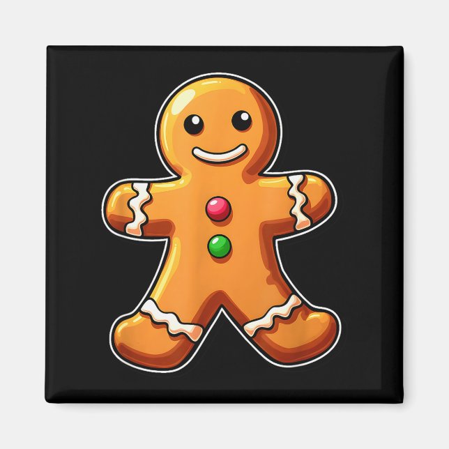 Imán Gingerbread Man Christmas Cookie Baking Holiday Te (Frente)