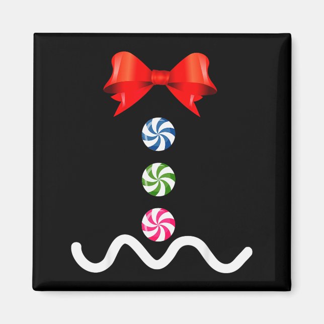 Imán Gingerbread Man Christmas Costume Cookie Baking  (Frente)