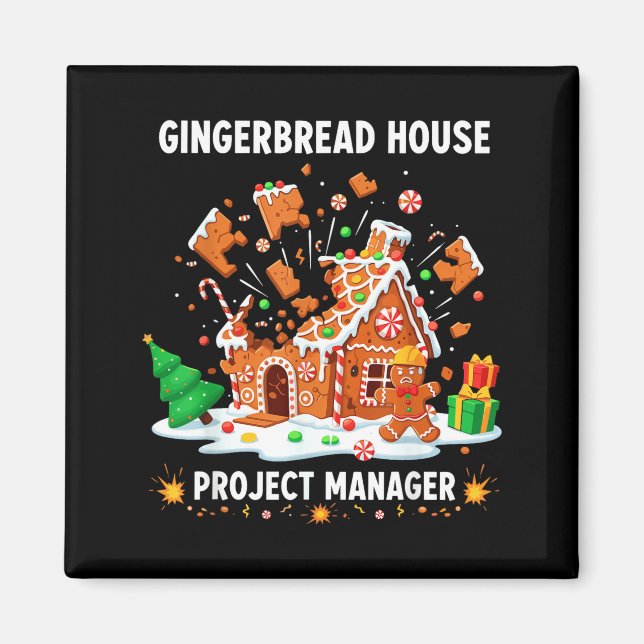 Imán Gingerbread Man Costume, Gingerbread House Project (Frente)