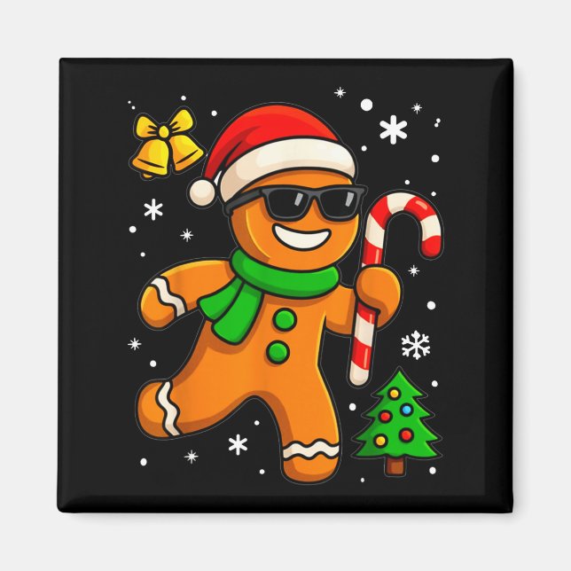 Imán Gingerbread Man Funny Christmas Cookie Costume Bak (Frente)