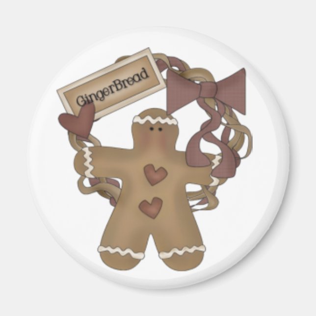 Imán Gingerbread Man Wreath Magnet (Frente)