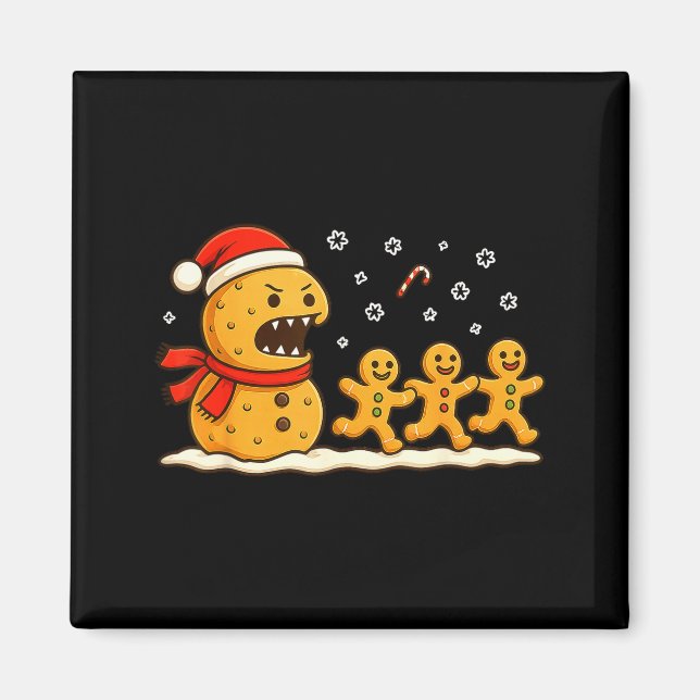 Imán Gingerbread Monster Chase Funny Christmas Cookie X (Frente)