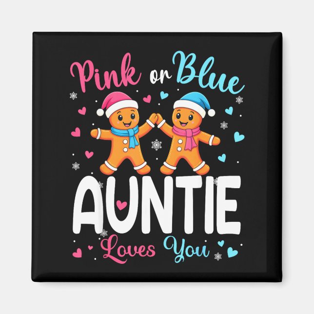 Imán Gingerbread Nk Or Blue Auntie Loves You Christmas  (Frente)