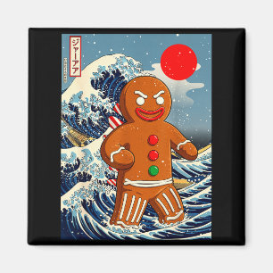 Imán Gingerbread-zilla Arte Japonés Antiguo Divertido N
