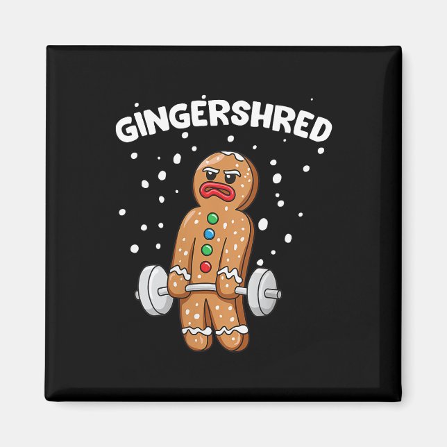 Imán Gingershred Funny Gingerbread Man Gym Bodybuilding (Frente)