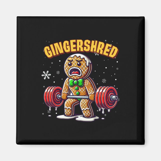 Imán Gingershred Funny Gingerbread Man Gym Bodybuilding (Frente)