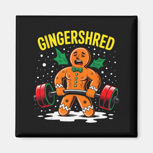 Imán Gingershred Funny Gingerbread Man Gym Bodybuilding (Frente)