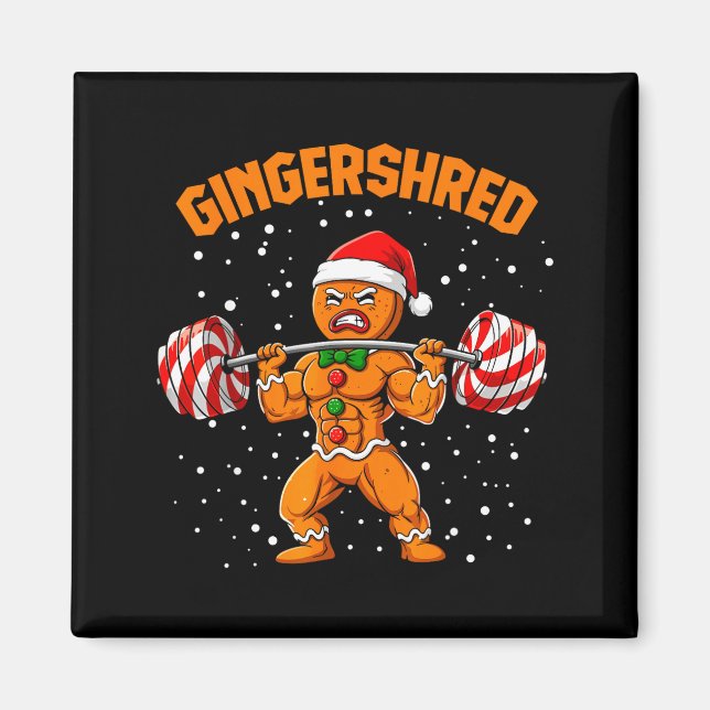 Imán Gingershred Funny Gingerbread Man Gym Bodybuilding (Frente)