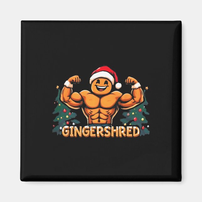 Imán Gingershred Funny Gingerbread Man Gym Bodybuilding (Frente)