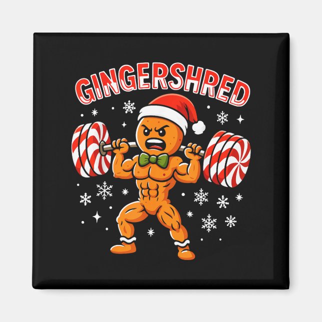 Imán Gingershred Funny Gingerbread Man Gym Bodybuilding (Frente)