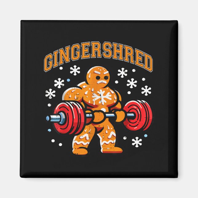 Imán Gingershred Funny Gingerbread Man Gym Bodybuilding (Frente)