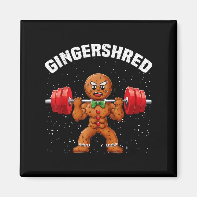 Imán Gingershred Funny Gingerbread Man Gym Bodybuilding (Frente)