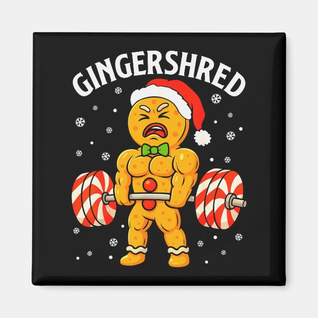 Imán Gingershred Funny Gingerbread Man Gym Bodybuilding (Frente)