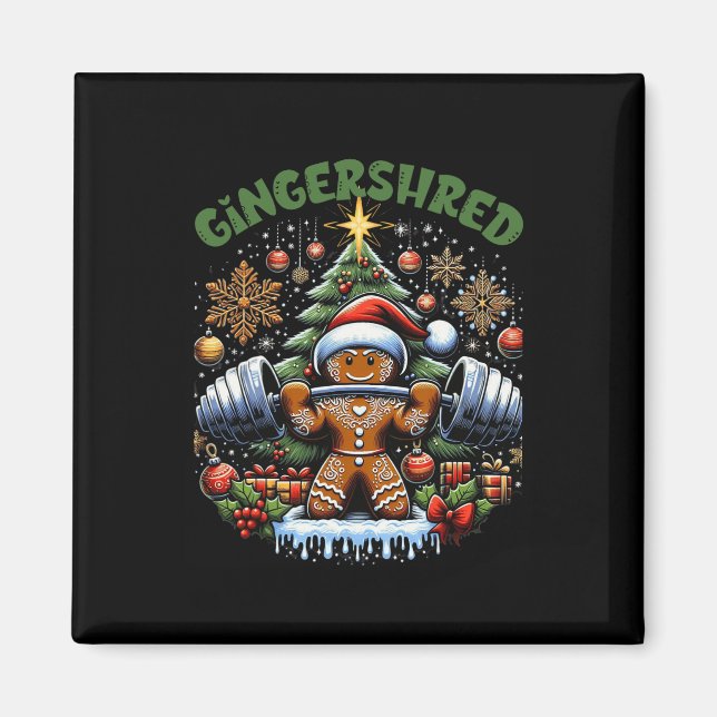 Imán Gingershred Funny Gingerbread Man Gym Bodybuilding (Frente)