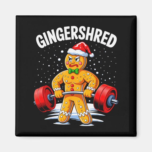 Imán Gingershred Funny Gingerbread Man Gym Bodybuilding (Frente)