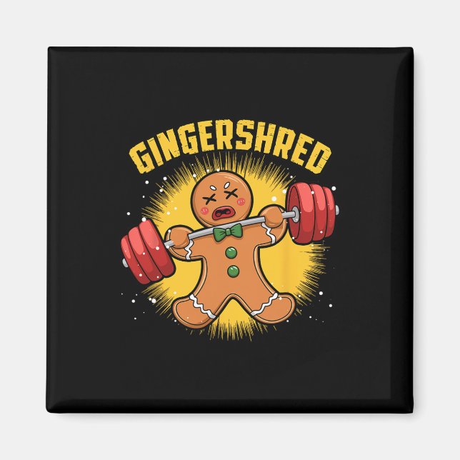 Imán Gingershred Funny Gingerbread Man Gym Bodybuilding (Frente)