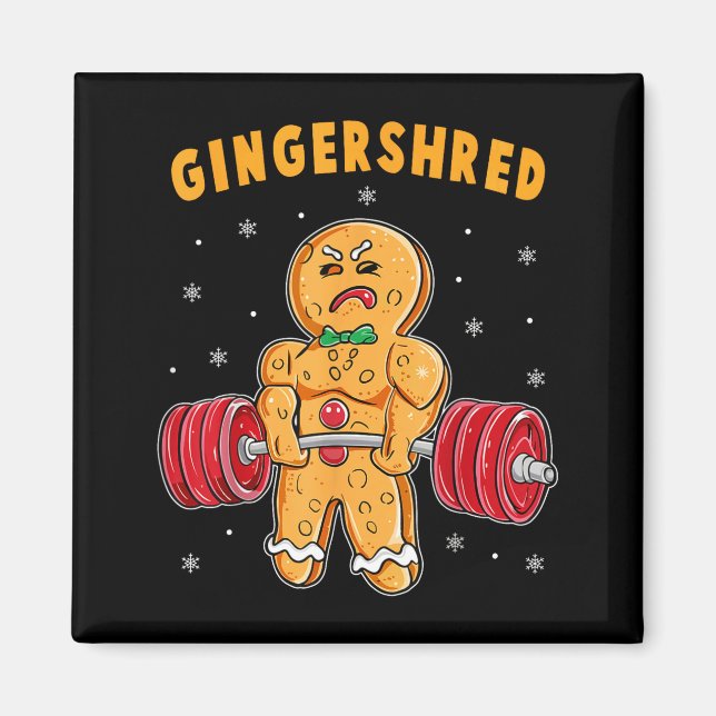Imán Gingershred Funny Gingerbread Man Gym Bodybuilding (Frente)