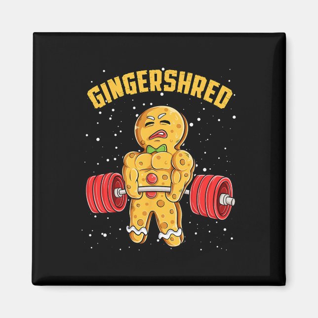 Imán Gingershred Funny Gingerbread Man Gym Bodybuilding (Frente)