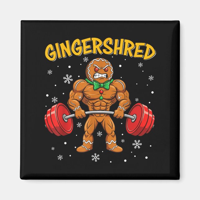 Imán Gingershred Funny Gingerbread Man Gym Bodybuilding (Frente)
