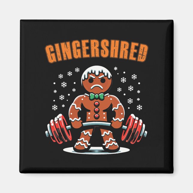Imán Gingershred Funny Gingerbread Man Gym Bodybuilding (Frente)