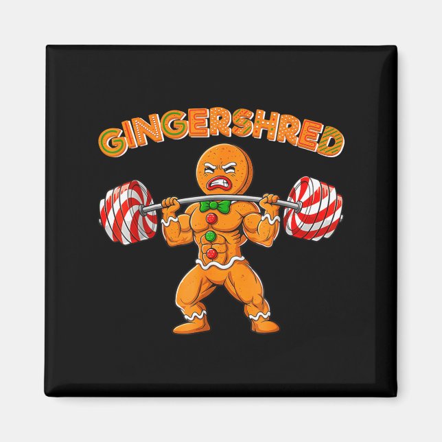 Imán Gingershred Funny Men Gym Bodybuilding Gingerbread (Frente)
