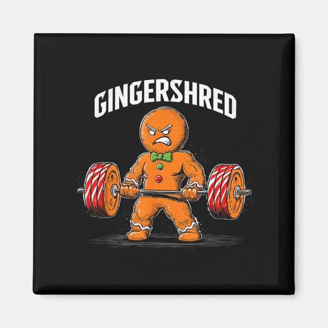 Imán Gingershred Gingerbread Christmas Workout Gym Ging (Frente)