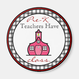 Imán Gingham Pre-K Teacher Magnet