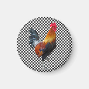 Imán Gingham Rooster Magnet