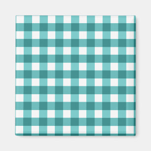 Imán gingham verde azulada