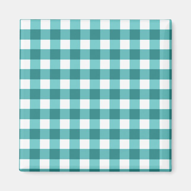 Imán gingham verde azulada (Frente)