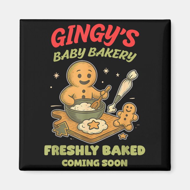 Imán Gingy's Baby Bakery Freshly Baked Coming Soon Chri (Frente)