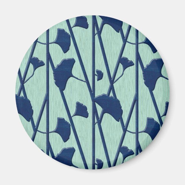 Imán ginkgo azul (Frente)