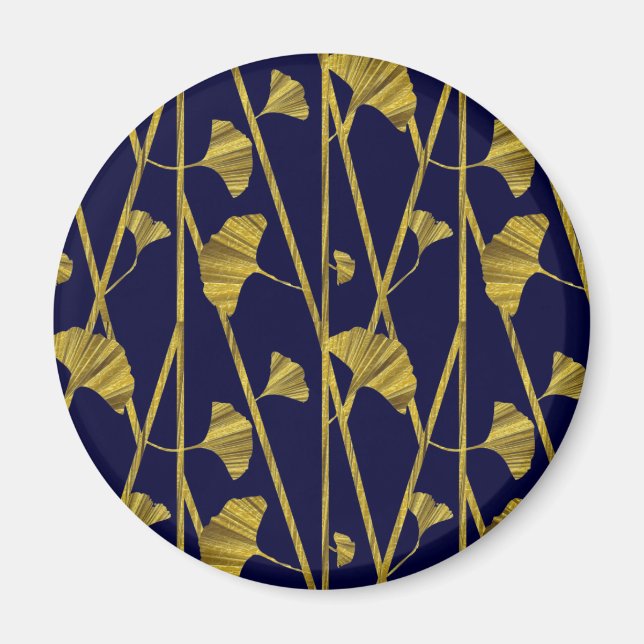 Imán ginkgo de oro (Frente)