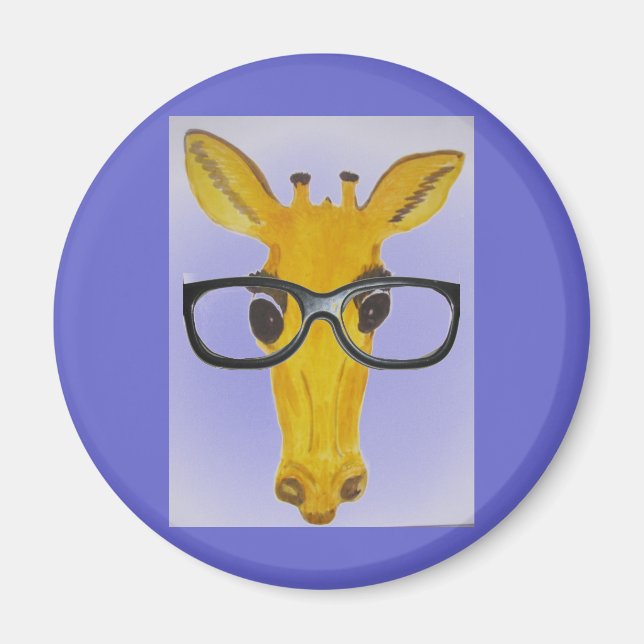Imán Girafa amarilla con gafas (Frente)