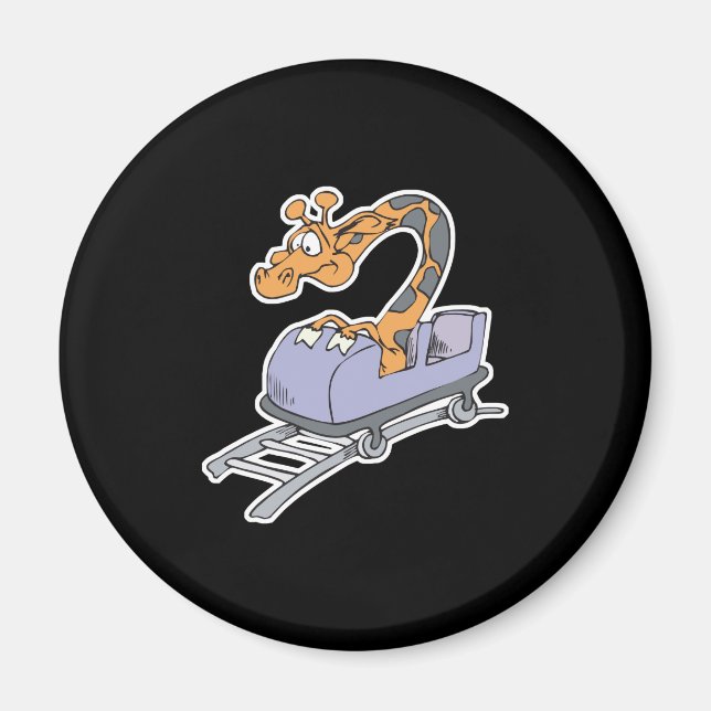 Imán girafa de montaña rusa divertida (Frente)