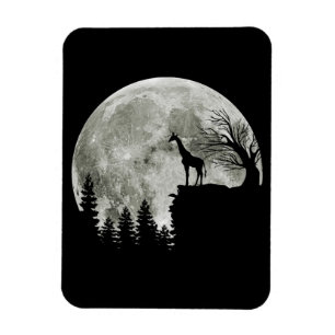 Imán Girafa parada en la luna regalo de Halloween para