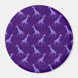 Imán Girafa púrpura al estilo hippie