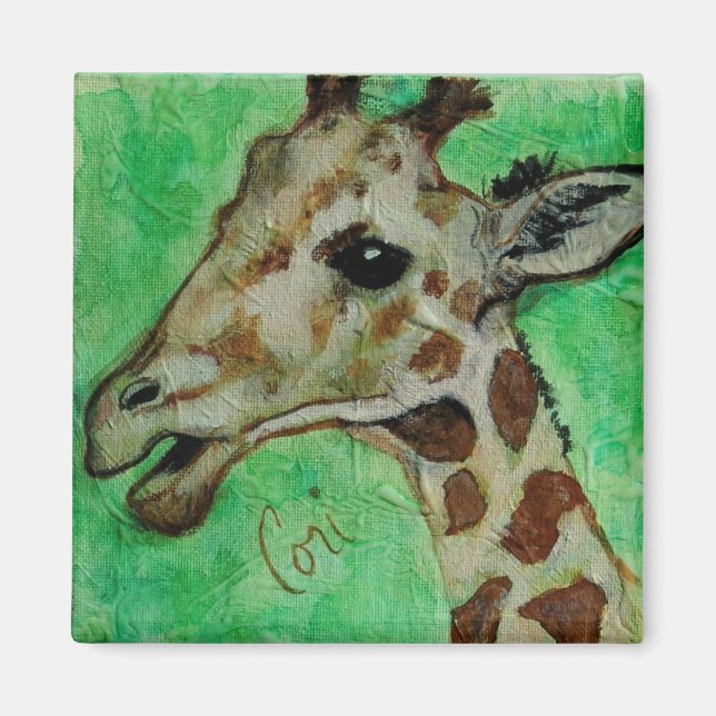 Imán Giraffe Animal Willife Art Magnet (Frente)