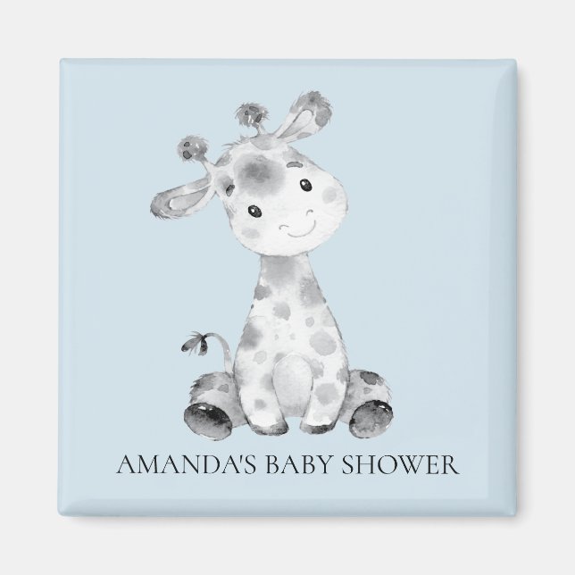 Imán Giraffe Baby Shower Favor Magnet (Frente)