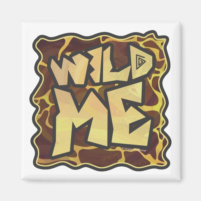 Imán Giraffe Brown and Yellow Print (Frente)