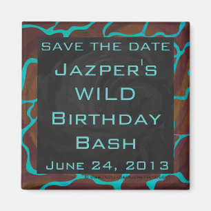 Imán Giraffe Brown y la impresión Verde azulada