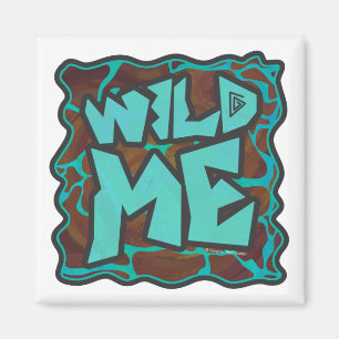 Imán Giraffe Brown y la impresión Verde azulada