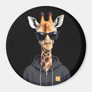 Imán Giraffe Con Carácter Animal De Guay De Hoodie