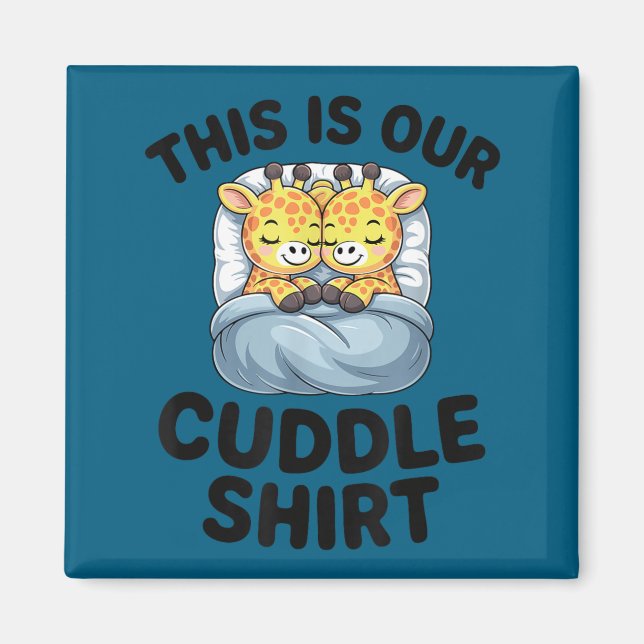 Imán Giraffe Couple Cute Love This Is Our Cuddle  (Frente)