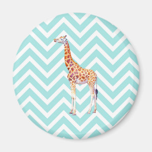 Imán Giraffe en el zigzag chevron.