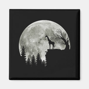 Imán Giraffe en la luna de Halloween