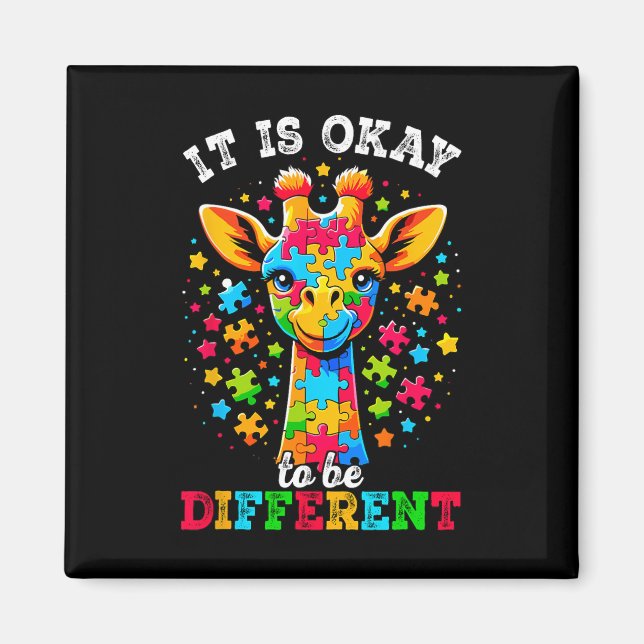 Imán Giraffe: Está bien ser diferente para tomar concie (Frente)