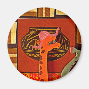 Imán Giraffe Gorra Art Print