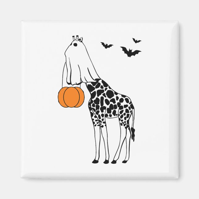 Imán Giraffe Halloween Divertidos disfraces de ropa de  (Frente)