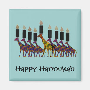 Imán Giraffe Hannukah Menorah Magnets